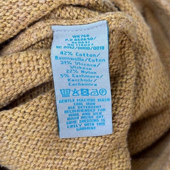 Boden Chunky knit Sweater Dress Size 12 Mustard Yellow Cashmere Blend Lagenlook‎ - Picture 7 of 8